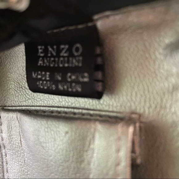 Vintage 80s Enzo Angiolini Floral Embroidered Black Satin Clutch Bag - Picture 3 of 11